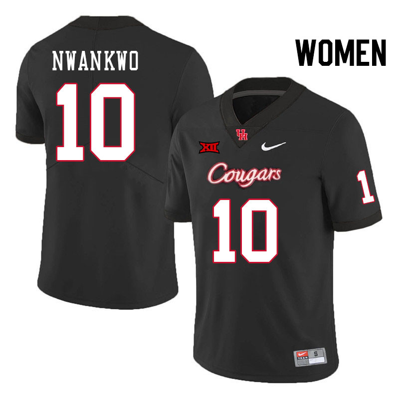 Women #10 Chidozie Nwankwo Houston Cougars Big 12 XII College Football Jerseys Stitched-Black